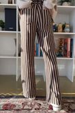 Shoreditch Stripe Lounge Flare Trouser Chocolate & Latte /10 * pre order due approx 10 days